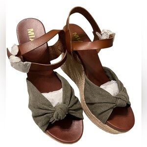 MIA Lorryann Rope Knotted Wedge - Olive